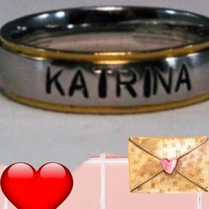 Name Rings - Names Dates on Stainless Steel Comfort Fit Ring Band Jewelry